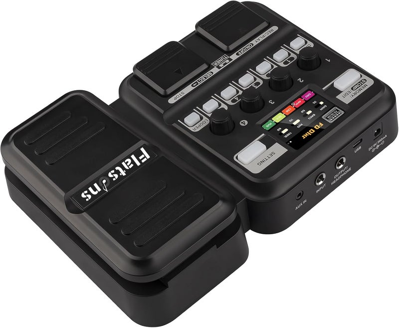 KMF-1 Multi Effects Guitar Pedal, 18 Amp/Cab Electric Guitar Effects with 59 Effects, 42 Drum Rhythms, Looper, Audio Aux In - Battery Installable for Indoor/Outdoor Practice Performance